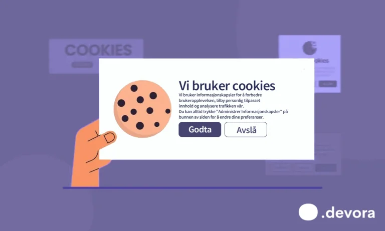 Cookie banner informasjonskapsler illustrasjon devora